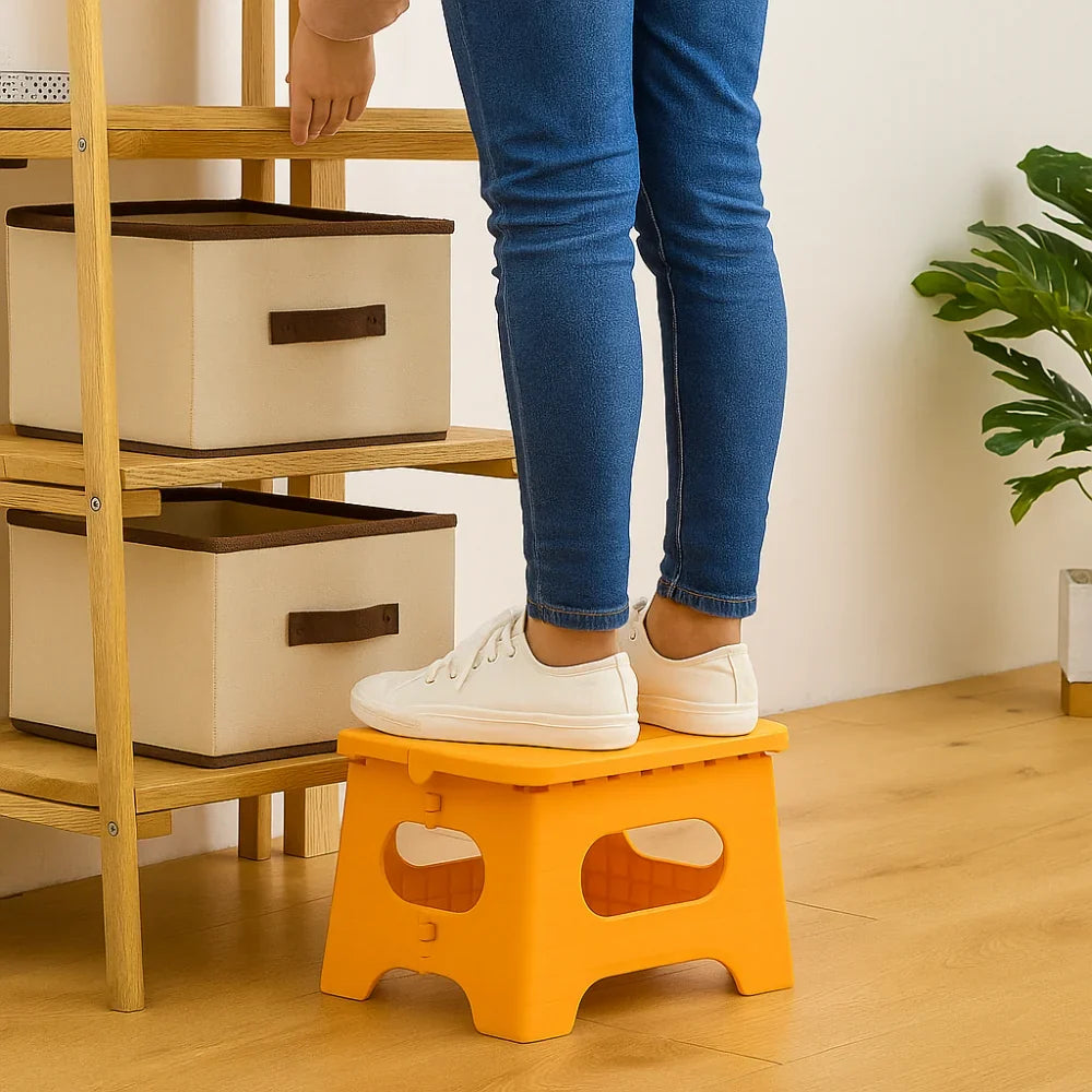 Folding Step Stool | Fold-Flat & Portable | 300 lb Capacity