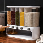 Food Storage Container | 5-Compartment Airtight | Push-Button Dispenser