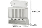Food Storage Container | 5-Compartment Airtight | Push-Button Dispenser