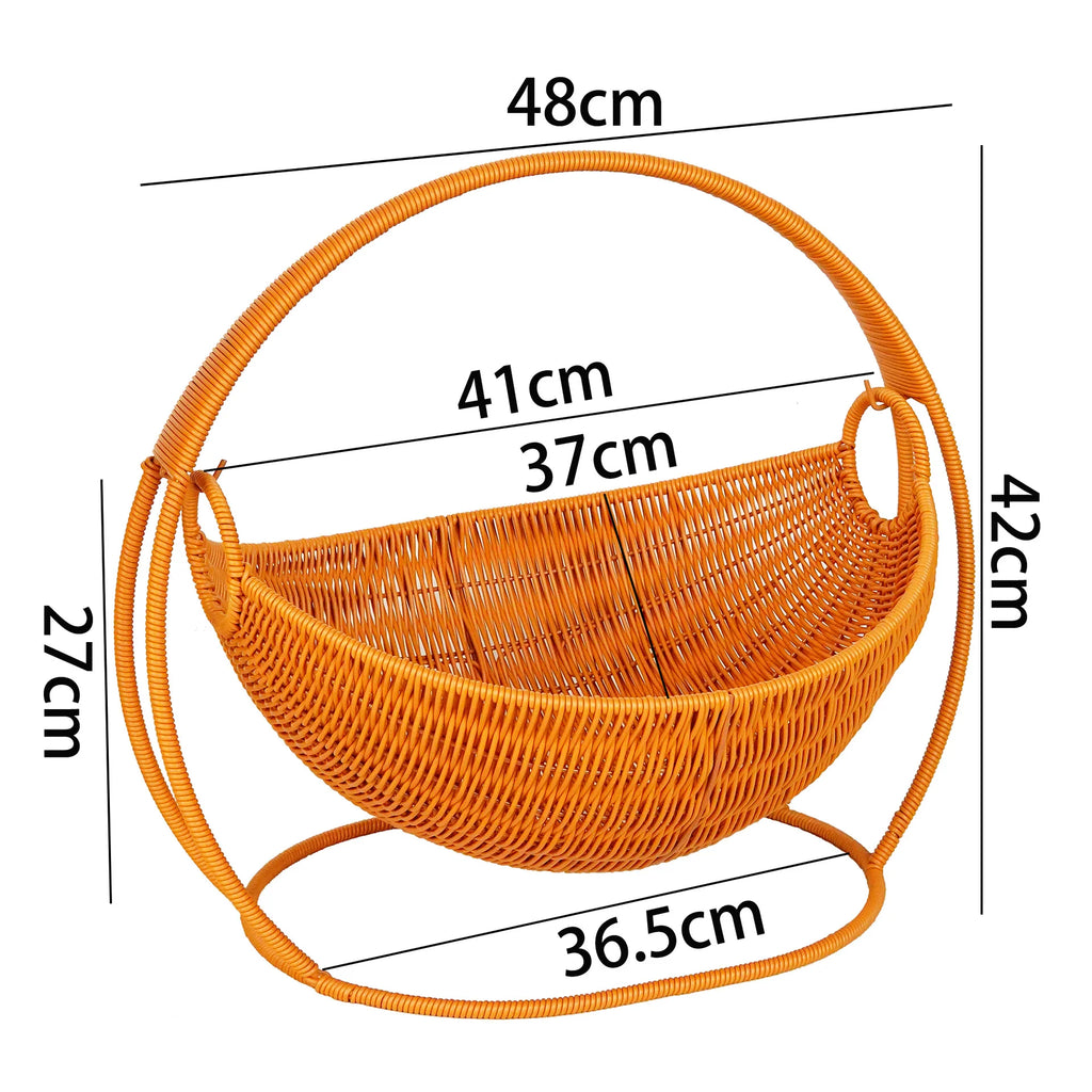 Fruit Bowl | Woven Wicker & Sturdy Stand | 56 cm Diameter