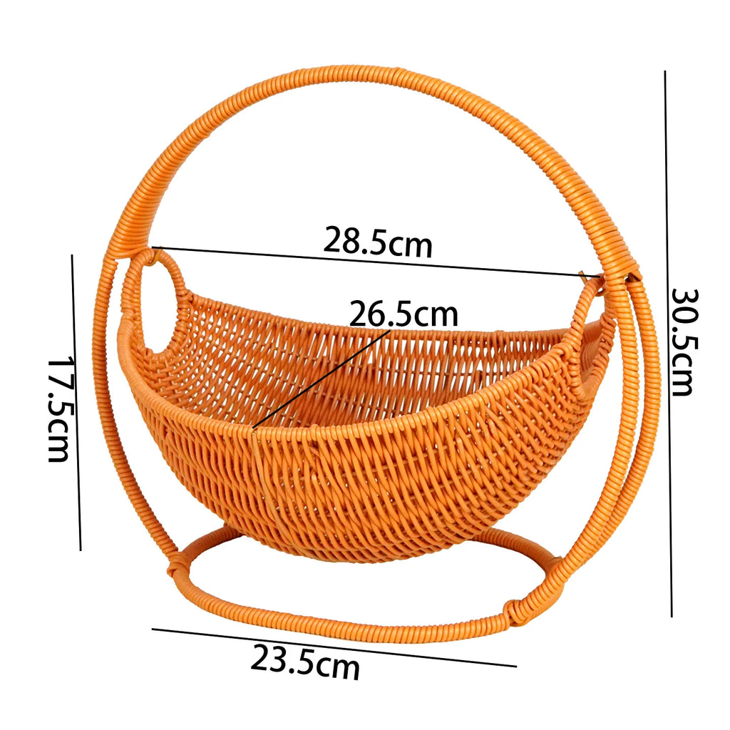 Fruit Bowl | Woven Wicker & Sturdy Stand | 56 cm Diameter