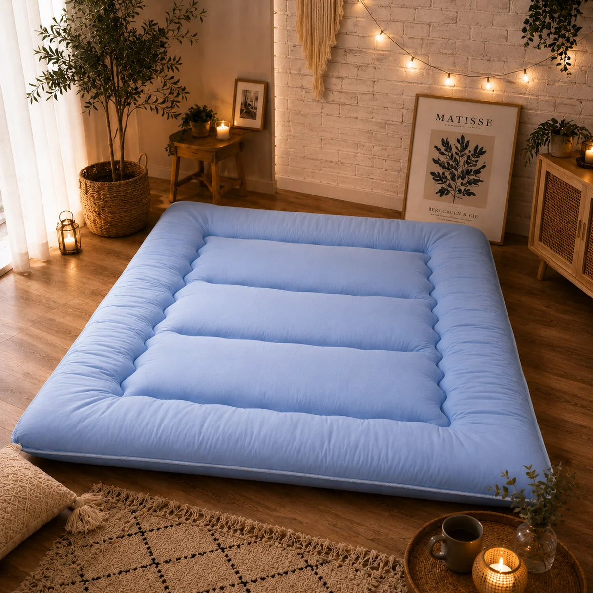 Futon Mattress | 4-Inch Quilted & Washable Polyester | Foldable