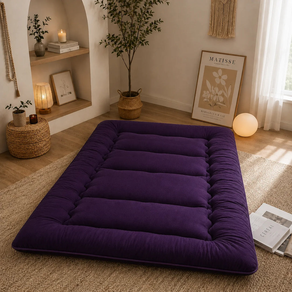 Futon Mattress | 4-Inch Quilted & Washable Polyester | Foldable