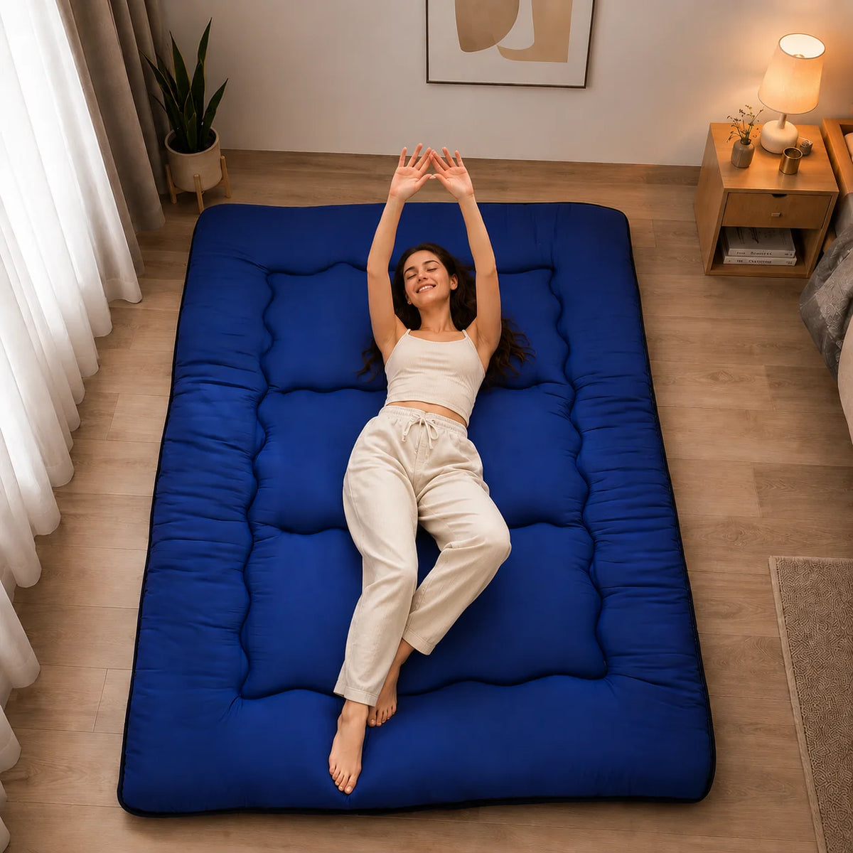 Futon Mattress | 4-Inch Quilted & Washable Polyester | Foldable