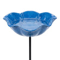 Garden Bird Bath Stand | Colorful Flower-Shaped Ceramic