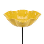 Garden Bird Bath Stand | Colorful Flower-Shaped Ceramic