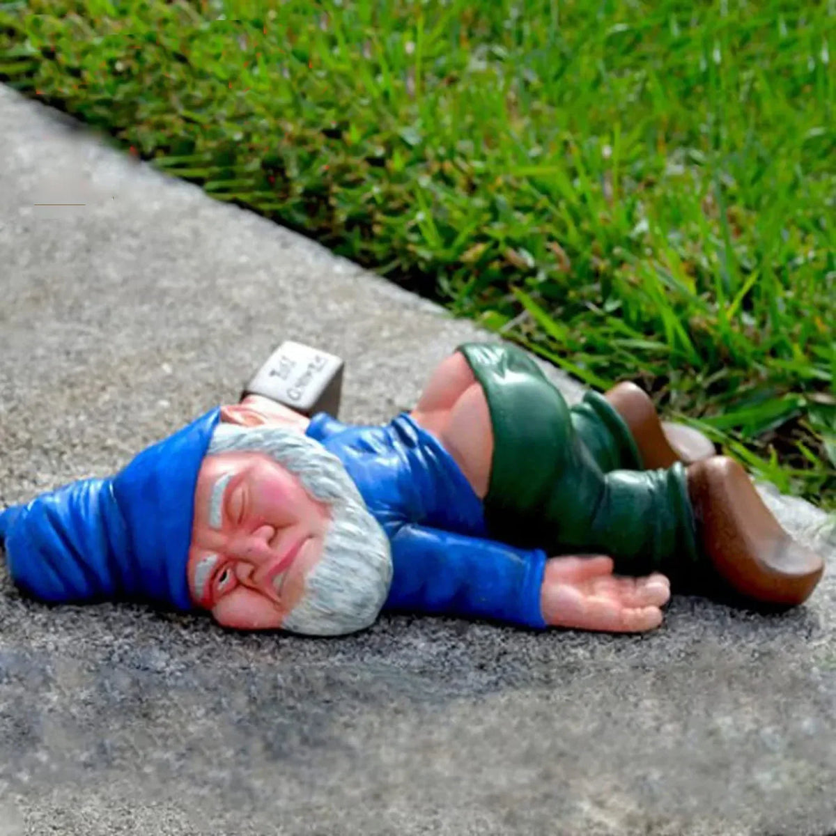 Garden Gnome Figurine | Humorous Reclining & Weather-Resistant Resin