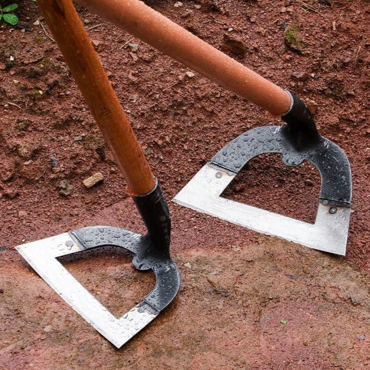 Garden Hoe | Hand-Forged Manganese Steel & Ergonomic Wooden Handle | Two Sizes