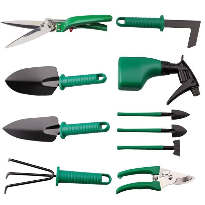 Garden Tool Set | Stainless Steel Heads & Ergonomic Grips | 10-Piece Set
