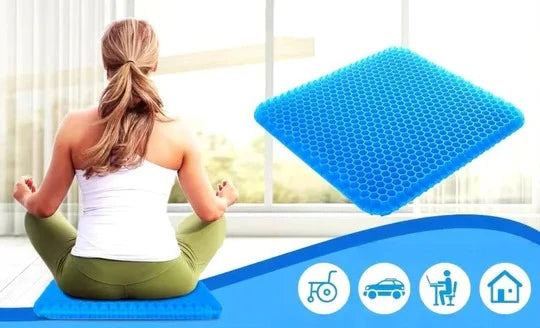 Gel Seat Cushion | Honeycomb Gel Pressure Relief & Tailbone Support | Office, Car & Wheelchair Use