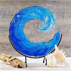 Glass Sculpture | Clear Glass Ocean Wave Design