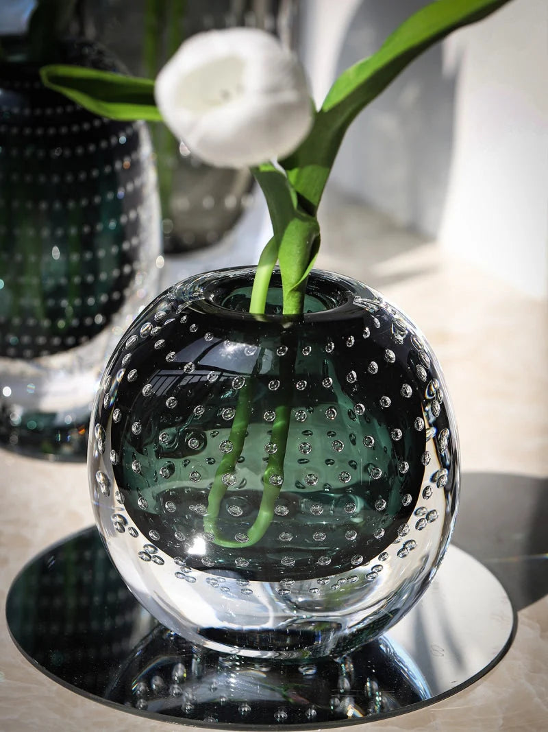 Glass Vase | Handblown Murano & Bubble Texture | 30 cm