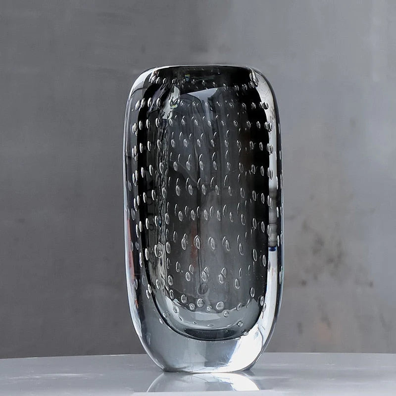 Glass Vase | Handblown Murano & Bubble Texture | 30 cm