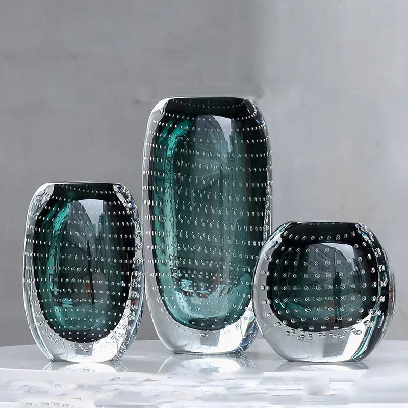 Glass Vase | Handblown Murano & Bubble Texture | 30 cm