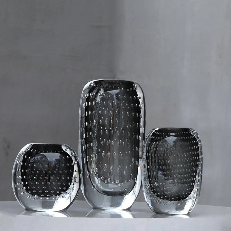 Glass Vase | Handblown Murano & Bubble Texture | 30 cm