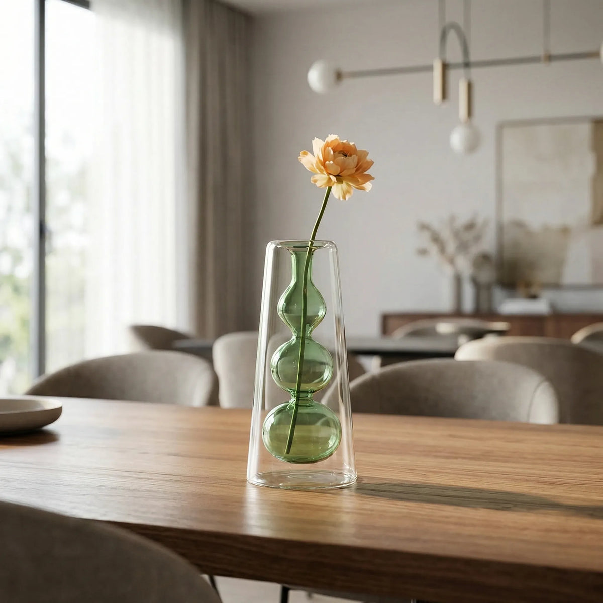 Glass Vase | Handmade Sculptural Double-Walled