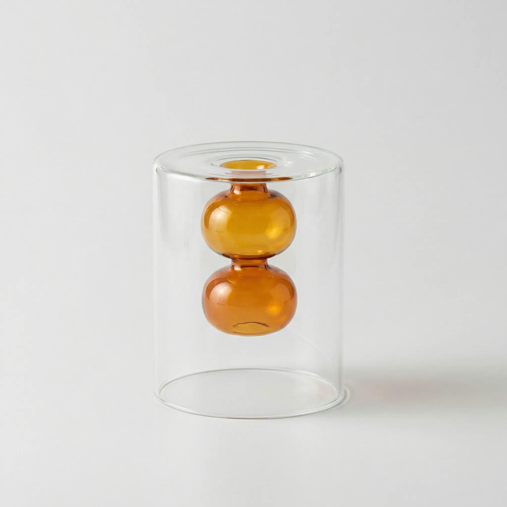 Glass Vase | Handmade Sculptural Double-Walled