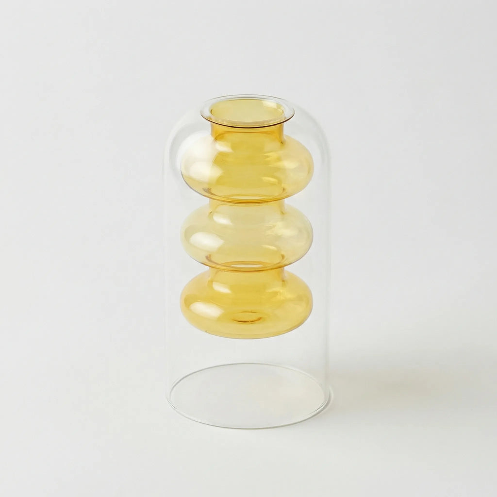 Glass Vase | Handmade Sculptural Double-Walled