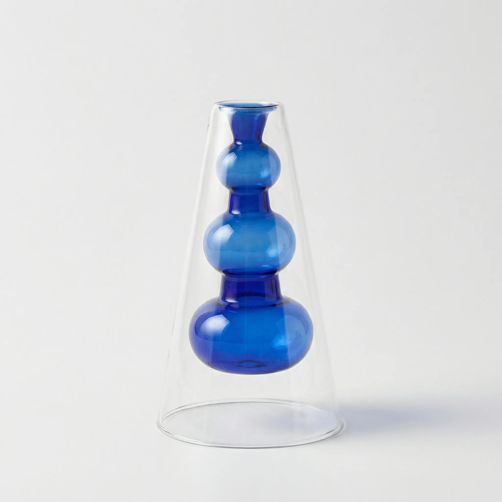 Glass Vase | Handmade Sculptural Double-Walled