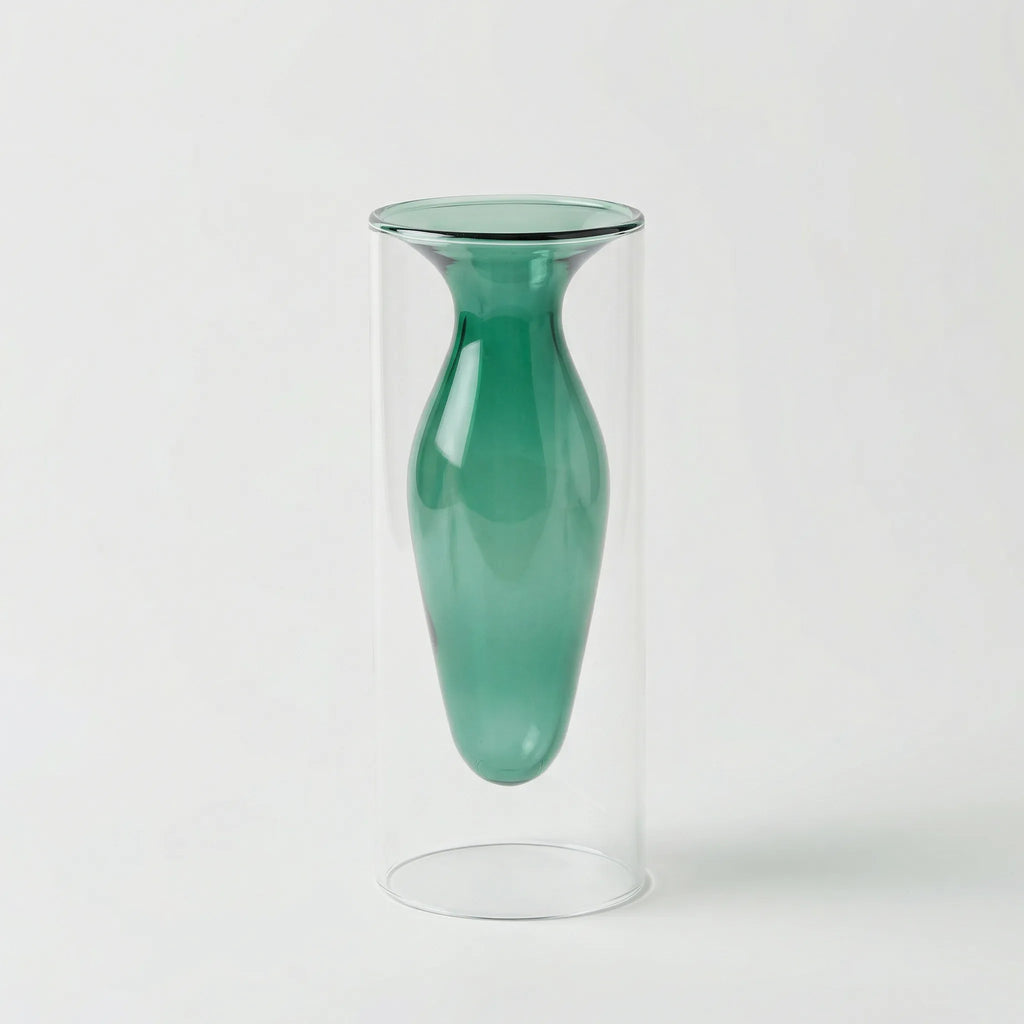 Glass Vase | Handmade Sculptural Double-Walled