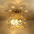 Globe Ceiling Lamp | Gold Finish & Crystal Accents | E27 Socket