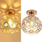 Globe Ceiling Lamp | Gold Finish & Crystal Accents | E27 Socket