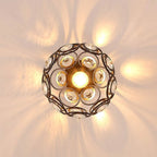 Globe Ceiling Lamp | Gold Finish & Crystal Accents | E27 Socket