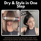 Hair Dryer & Styler | 2-in-1 Rotating Tourmaline Ceramic & Ionic | Dual Voltage