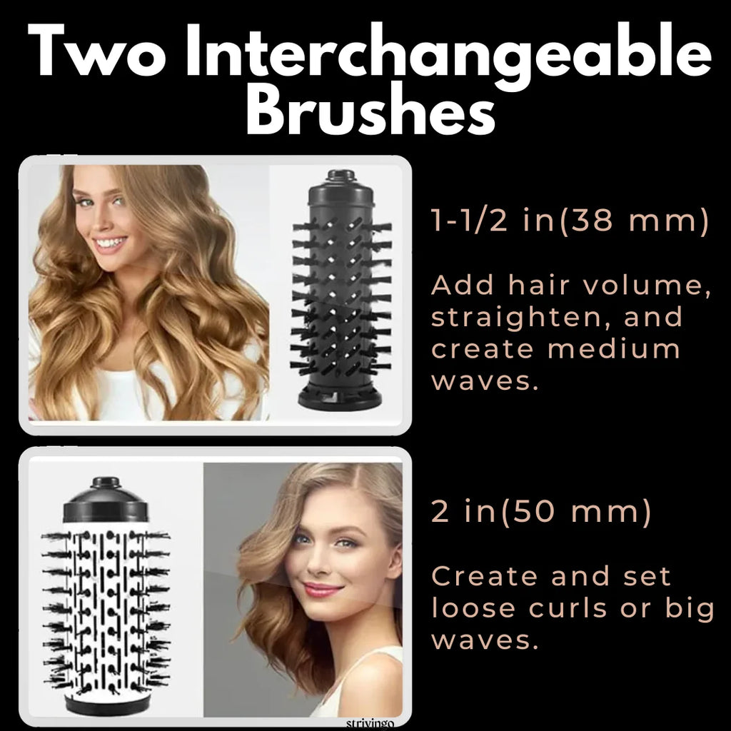 Hair Dryer & Styler | 2-in-1 Rotating Tourmaline Ceramic & Ionic | Dual Voltage