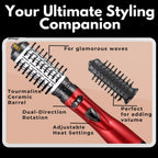 Hair Dryer & Styler | 2-in-1 Rotating Tourmaline Ceramic & Ionic | Dual Voltage