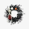 Halloween Wreath | Skeleton & Pumpkin Design | Lightweight Plastic
