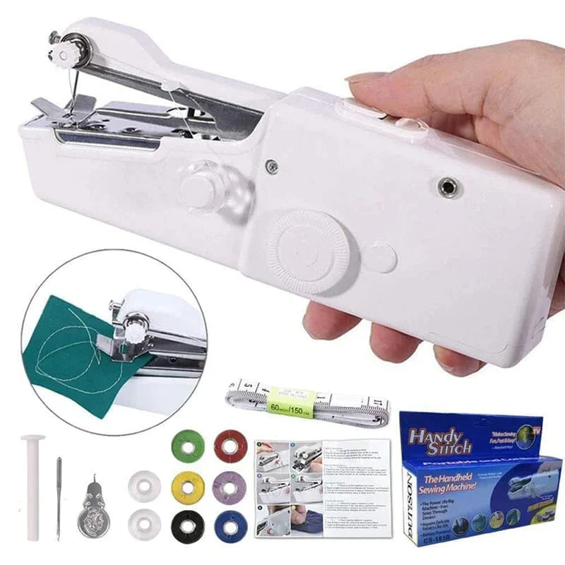Handheld Sewing Machine | Cordless One-Hand Operation | Includes 6 Bobbins