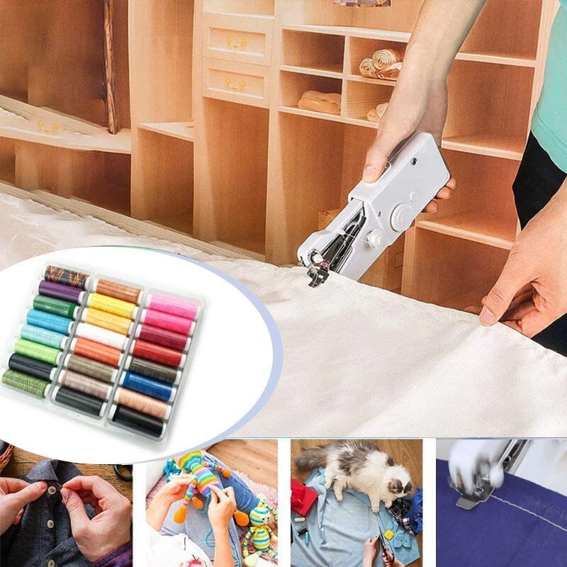 Handheld Sewing Machine | Cordless One-Hand Operation | Includes 6 Bobbins