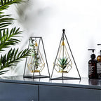 Hanging Candle Holder | Faceted Diamond & Gold Metal