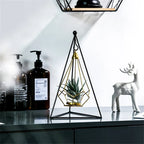 Hanging Candle Holder | Faceted Diamond & Gold Metal