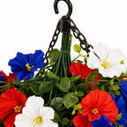 Hanging Flower Basket | Integrated LED Lighting & Silk Flowers | Indoor & Outdoor