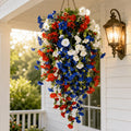 Hanging Flower Basket | Integrated LED Lighting & Silk Flowers | Indoor & Outdoor