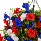 Hanging Flower Basket | Integrated LED Lighting & Silk Flowers | Indoor & Outdoor