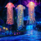 Hanging Jellyfish Lamp | Colorful Shimmering LED & Battery-Powered | 50 x 20 cm