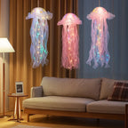 Hanging Jellyfish Lamp | Colorful Shimmering LED & Battery-Powered | 50 x 20 cm