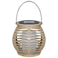 Hanging Lantern | Solar-Powered, IP44 Waterproof & Woven Bamboo
