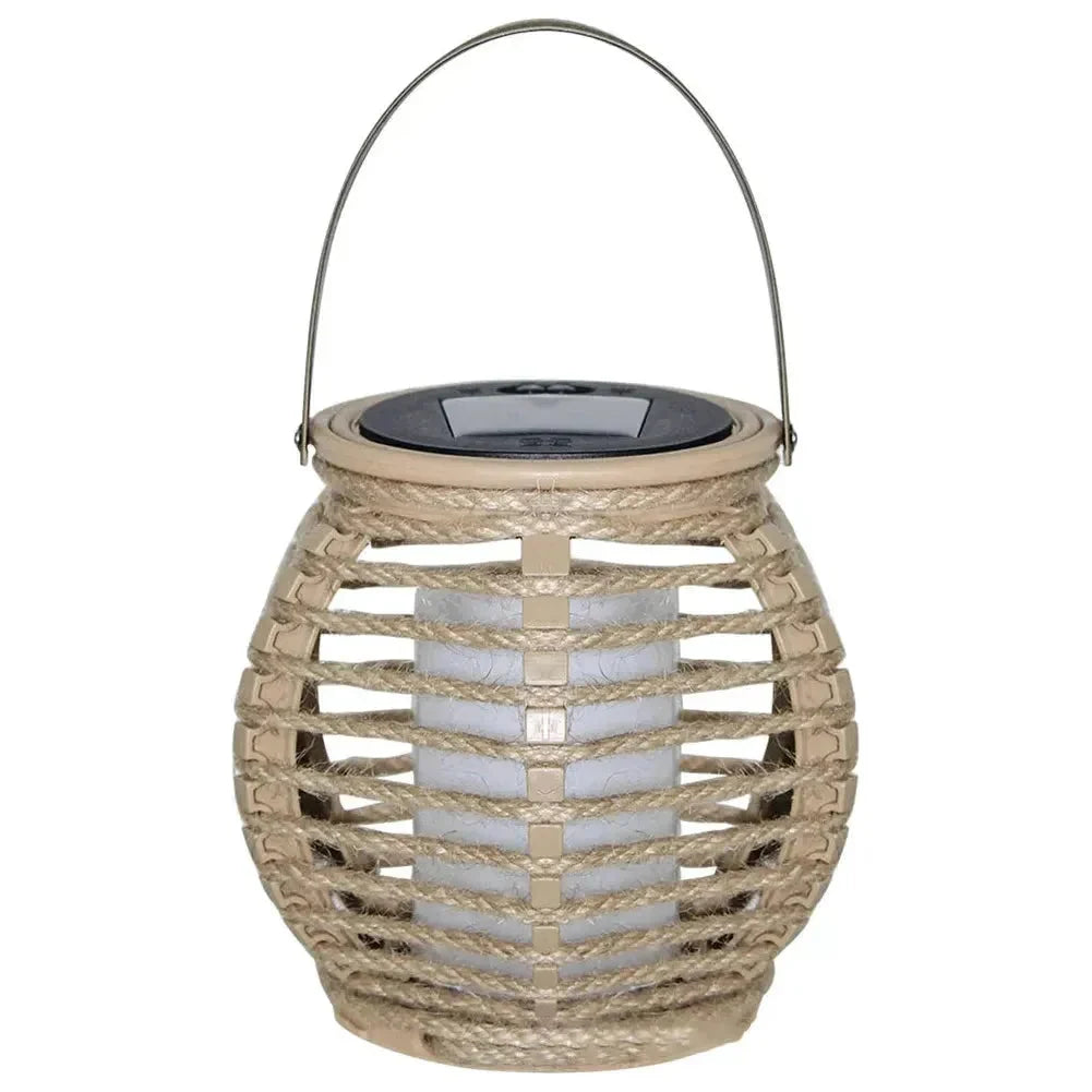 Hanging Lantern | Solar-Powered, IP44 Waterproof & Woven Bamboo
