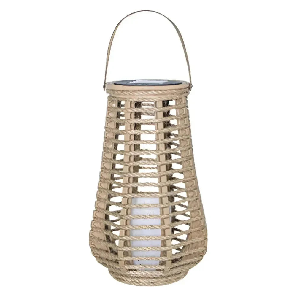 Hanging Lantern | Solar-Powered, IP44 Waterproof & Woven Bamboo