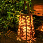 Hanging Lantern | Solar-Powered, IP44 Waterproof & Woven Bamboo