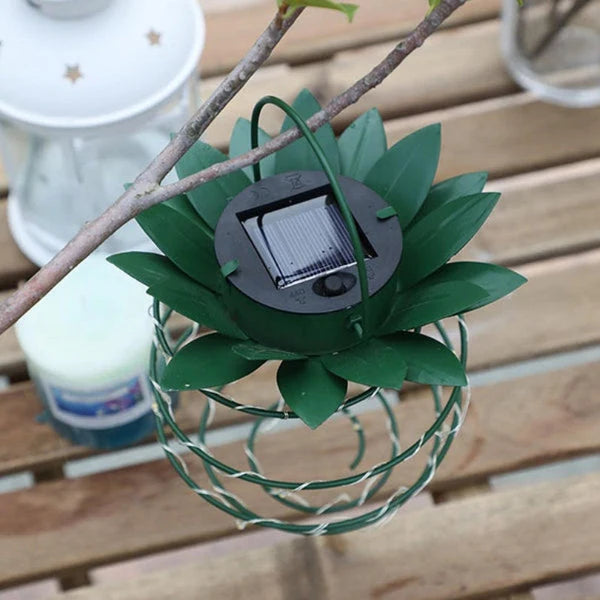 Hanging Lantern | Solar-Powered & Weatherproof | Pineapple Design
