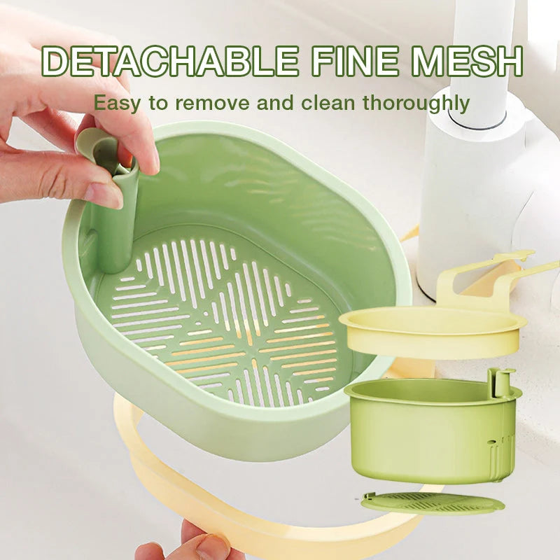 Hanging Sink Strainer Basket | Fine Stainless Steel Mesh & Lock-Release