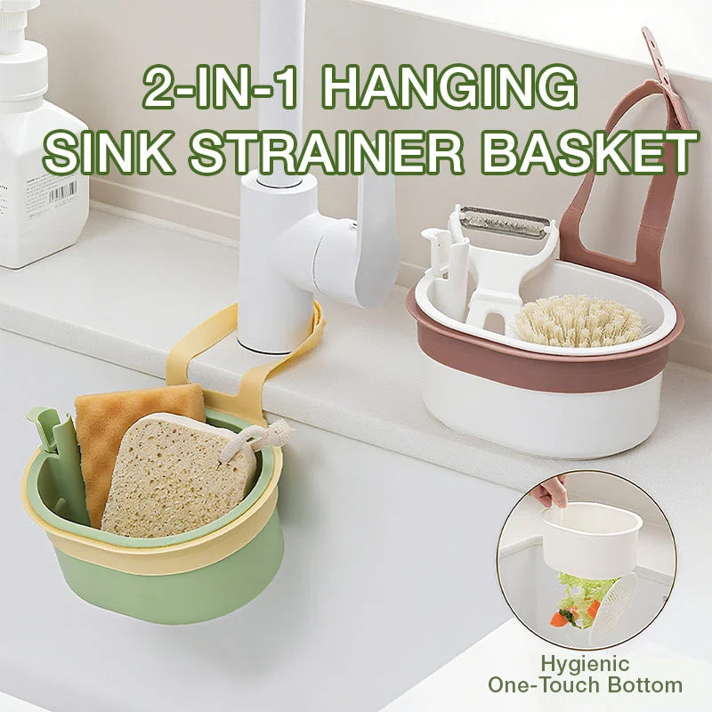 Hanging Sink Strainer | Fine Stainless Steel Mesh & Lock-Release