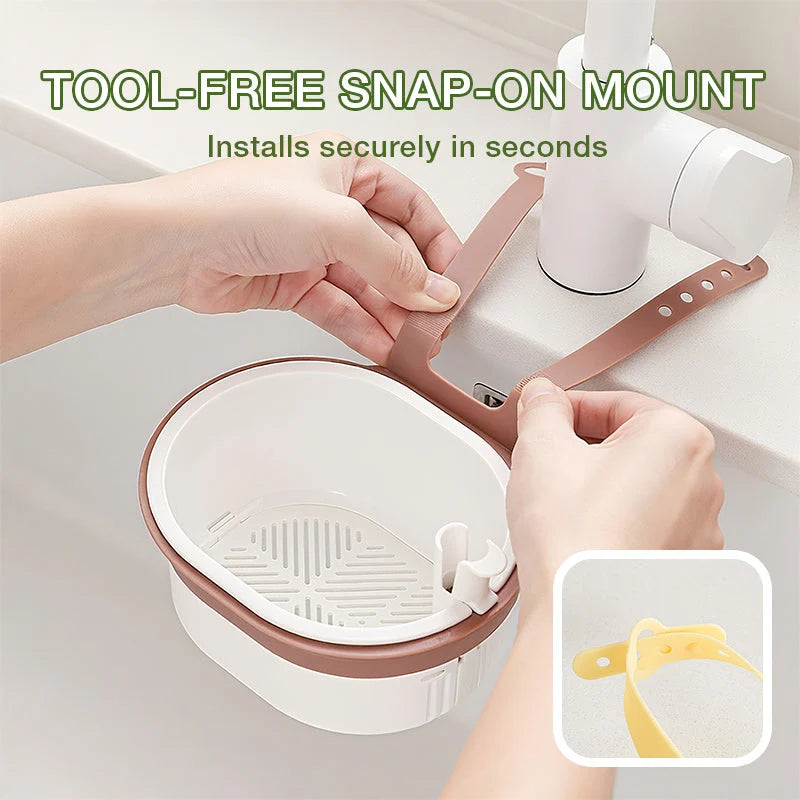 Hanging Sink Strainer | Fine Stainless Steel Mesh & Lock-Release