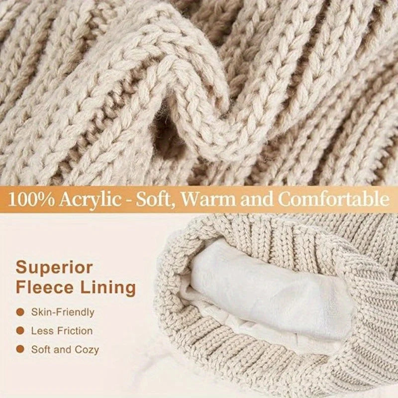 Hat, Scarf & Gloves Set | Knitted & Touchscreen | 3-Piece