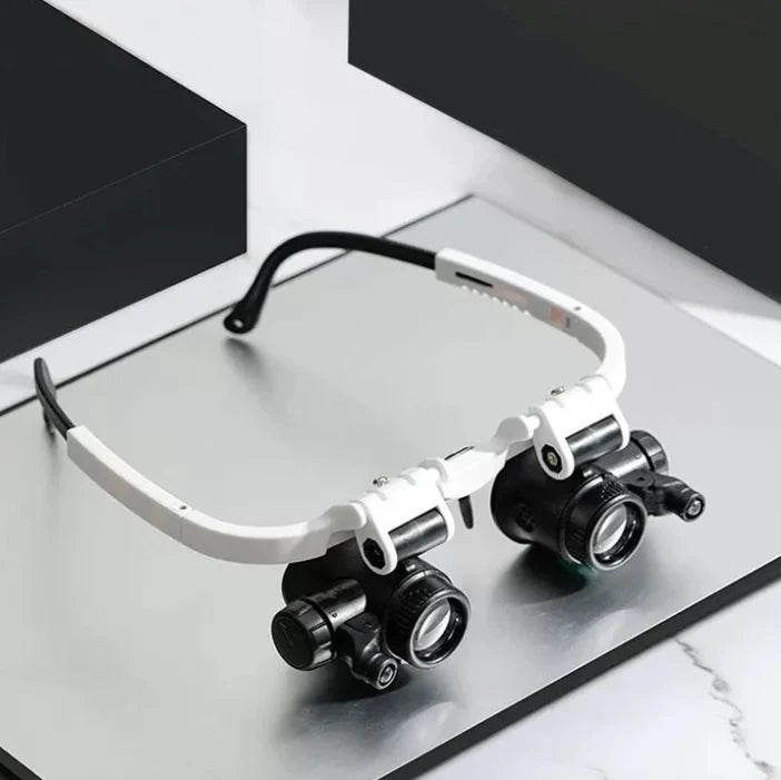 Headband Magnifying Glasses | 3-Level Magnification & Built-In LED | Adjustable Fit